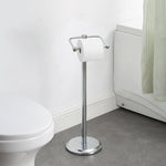 SunnyPoint Free Standing Toilet Paper Holder with Weighted Base, Bathroom Tissue Roll Stand, Holds Jumbo & Standard Rolls, Freestanding Toilet Paper Stand for Bathroom, Compact Storage Organizer