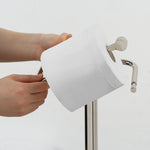 SunnyPoint Free Standing Toilet Paper Holder with Weighted Base, Bathroom Tissue Roll Stand, Holds Jumbo & Standard Rolls, Freestanding Toilet Paper Stand for Bathroom, Compact Storage Organizer