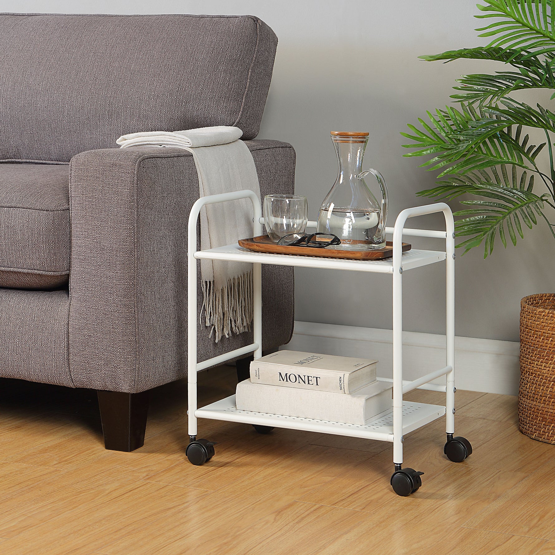 Minimalist Style Utility Rolling Shelf Cart