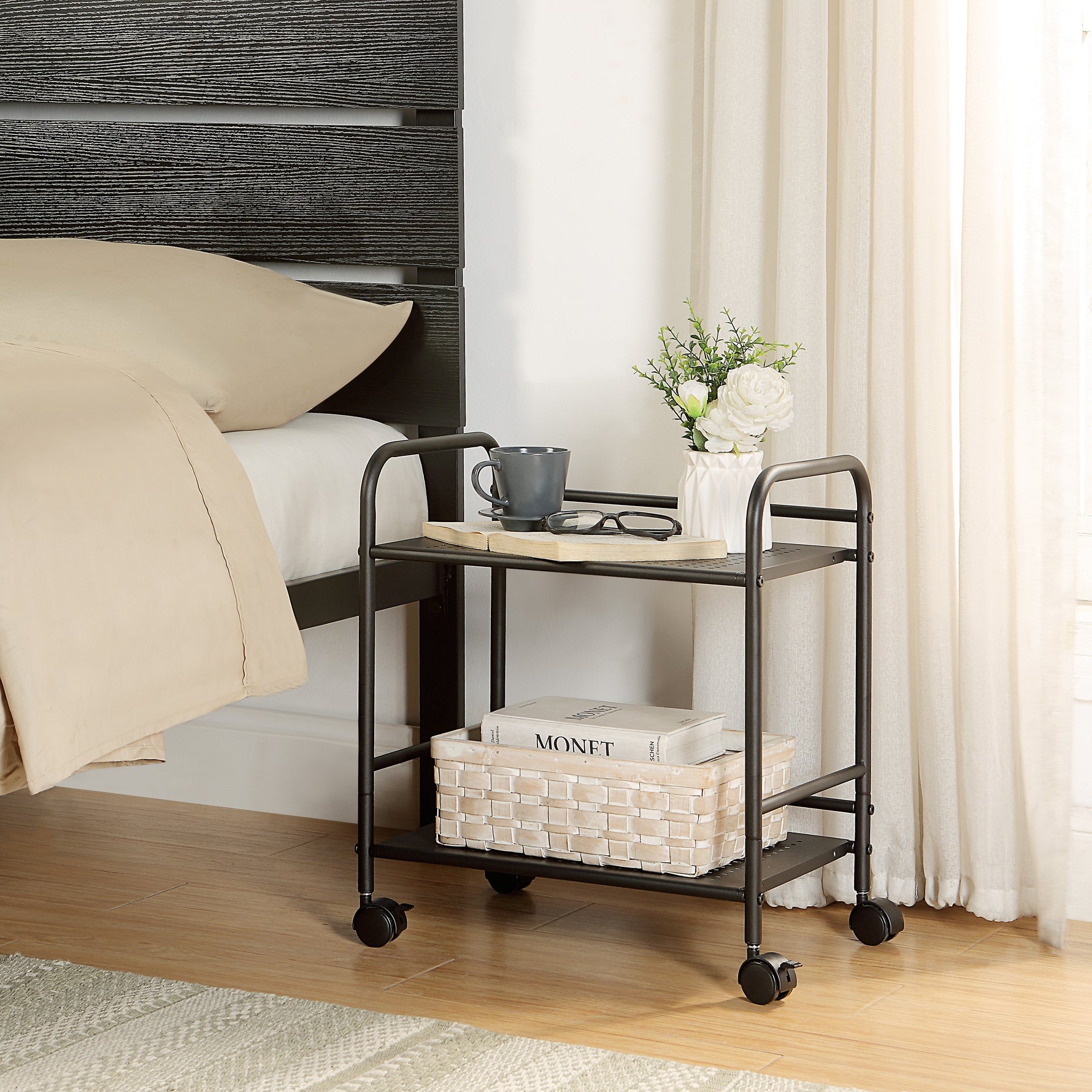 Minimalist Style Utility Rolling Shelf Cart
