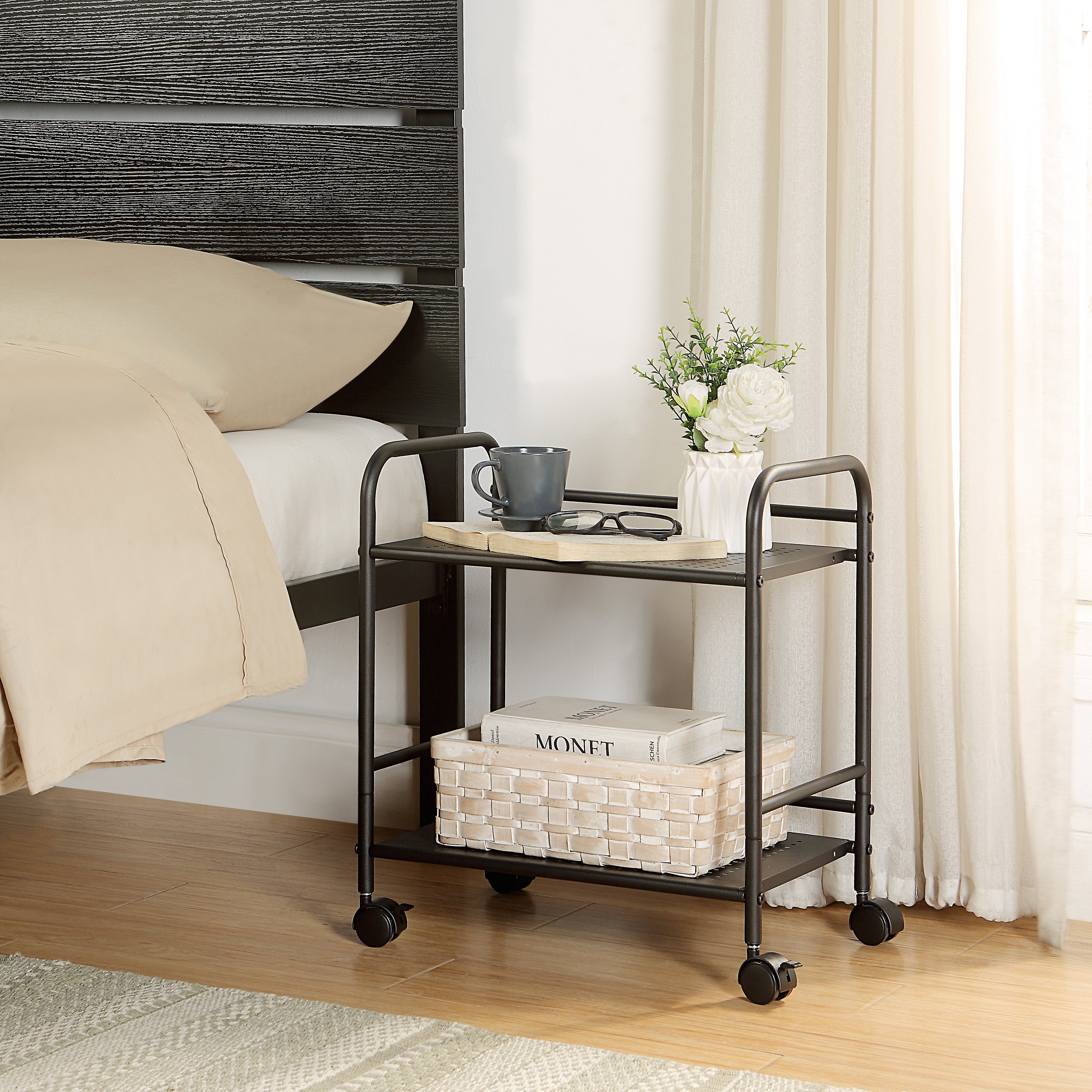 Minimalist Style Utility Rolling Shelf Cart