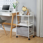 Minimalist Style 3 Tier Utility Rolling Shelf Cart