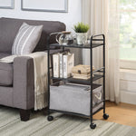 Minimalist Style 3 Tier Utility Rolling Shelf Cart