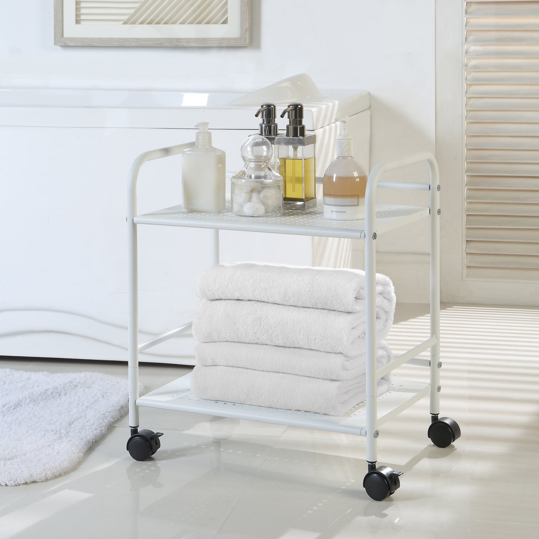 Minimalist Style Utility Rolling Shelf Cart