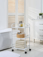 Minimalist Style 3 Tier Utility Rolling Shelf Cart