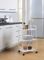 Minimalist Style 3 Tier Utility Rolling Shelf Cart