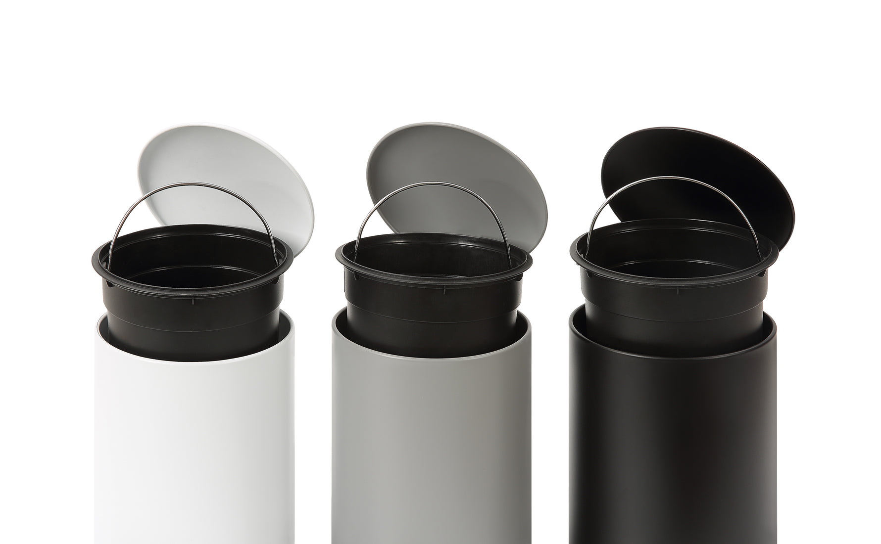 0.8 Gallon Trash Can with Plastic Inner Bucket; Bathroom, Office, Kitchen and Bedroom Step On and Slow Close