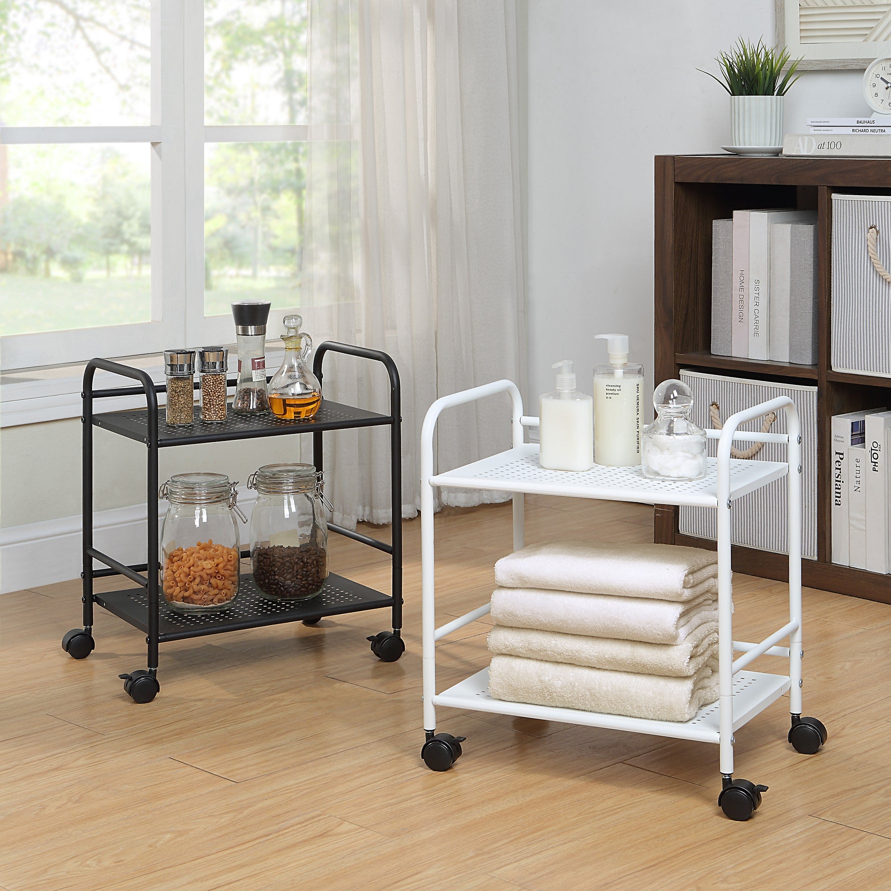 Minimalist Style Utility Rolling Shelf Cart