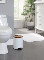 Round Trash Can with Acacia Lid, 0.8 Gal