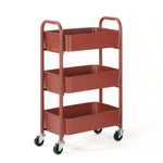 3-Tier Delicate Compact Rolling Metal Storage Organizer - Mobile Utility Cart Kitchen/Under Desk Cart with Caster Wheels