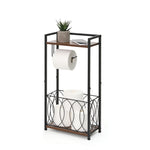 SunnyPoint Classic Space Saving Freestanding Toilet Paper Holder with Storage Shelf – Bathroom Space Saver for Phone, Tablet, and Magazines – All Purpose Bathroom Organizer Space Saver