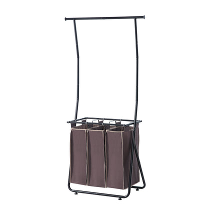 Classic Compact Laundry Sorter With Hanging Bar