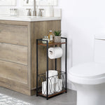 SunnyPoint Classic Space Saving Freestanding Toilet Paper Holder with Storage Shelf – Bathroom Space Saver for Phone, Tablet, and Magazines – All Purpose Bathroom Organizer Space Saver