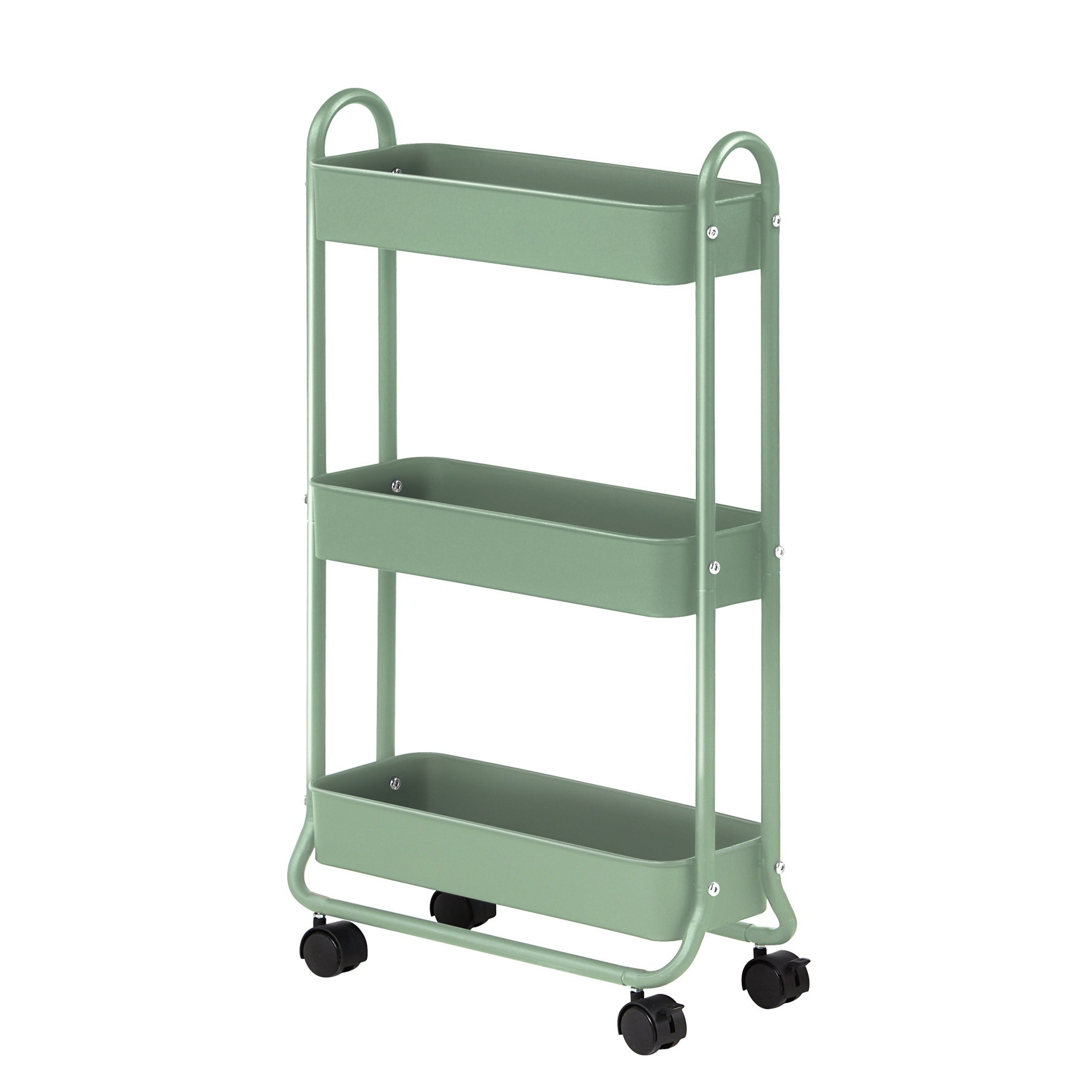 SunnyPoint Slim Rolling Storage Cart, 3 Tier Bathroom Storage Organizer Bathroom, Laundry Utility Cart