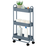 SunnyPoint Slim Rolling Storage Cart, 3 Tier Bathroom Storage Organizer Bathroom, Laundry Utility Cart