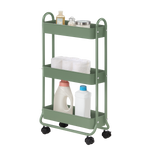 SunnyPoint Slim Rolling Storage Cart, 3 Tier Bathroom Storage Organizer Bathroom, Laundry Utility Cart