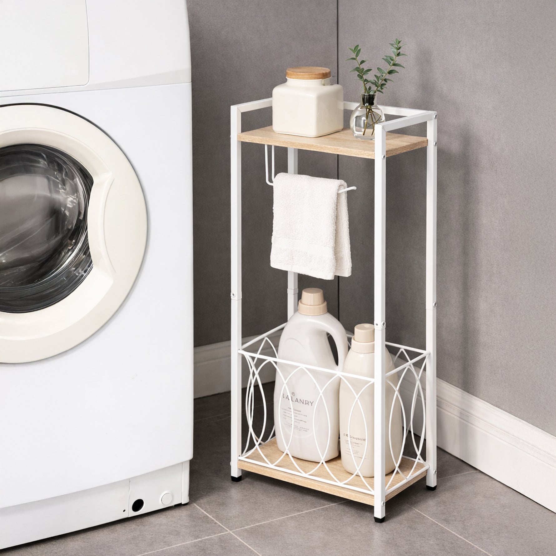 SunnyPoint Classic Space Saving Freestanding Toilet Paper Holder with Storage Shelf – Bathroom Space Saver for Phone, Tablet, and Magazines – All Purpose Bathroom Organizer Space Saver