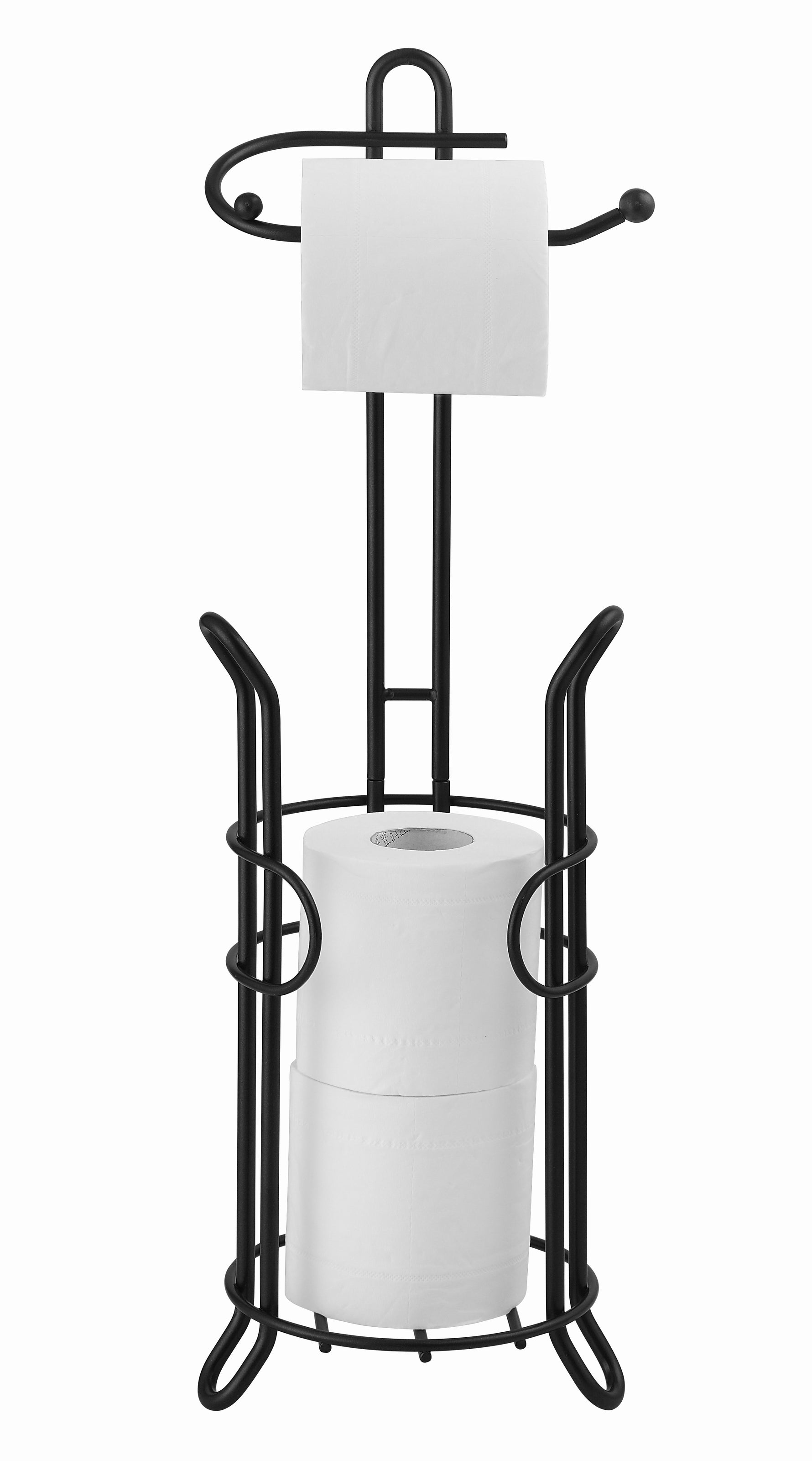 Bathroom Toilet Tissue Paper Roll Storage Holder Stand with Reserve, The Reserve Area Has Enough Space to Store Mega Rolls