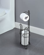 Bathroom Toilet Tissue Paper Roll Storage Holder Stand with Reserve, The Reserve Area Has Enough Space to Store Mega Rolls