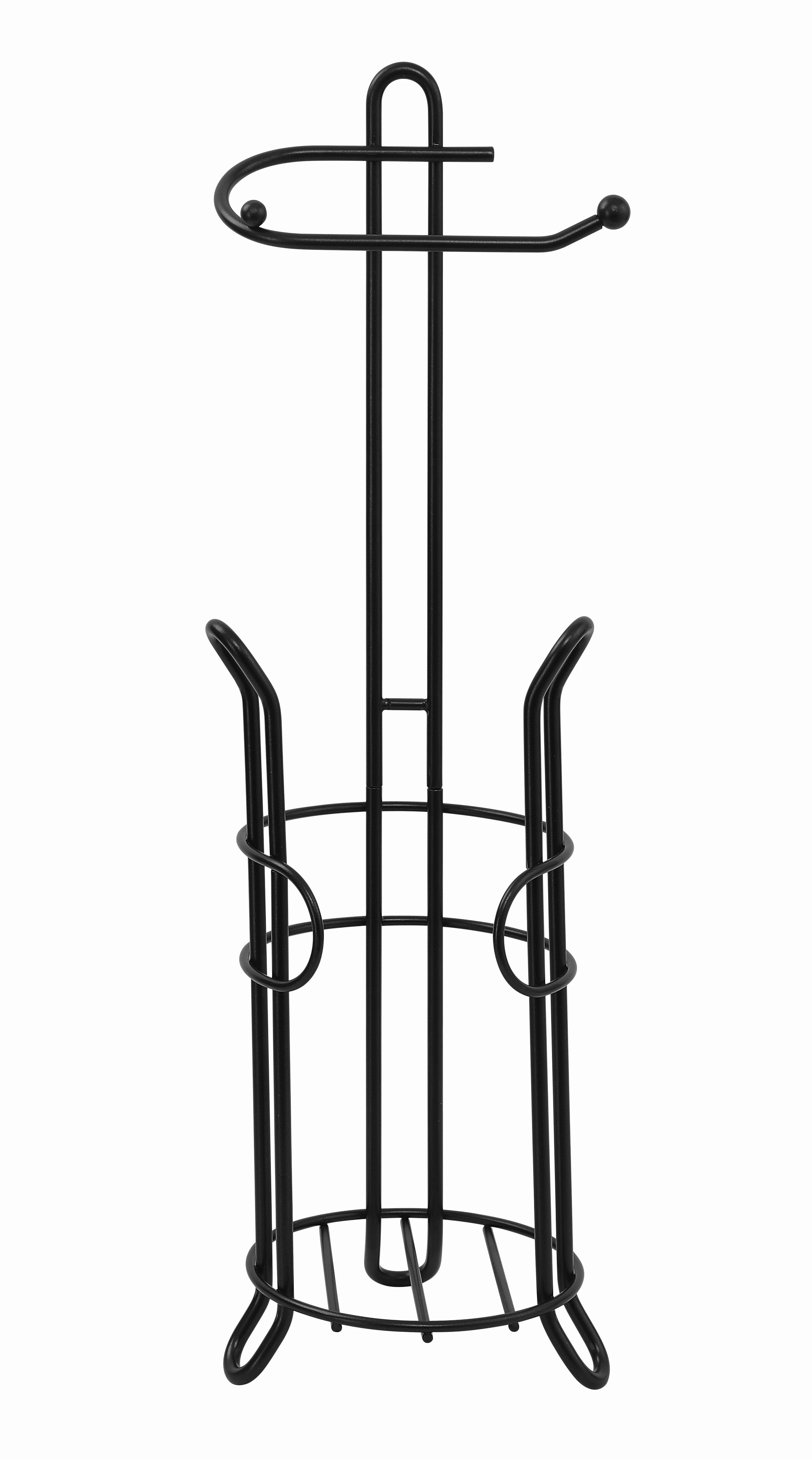 Bathroom Toilet Tissue Paper Roll Storage Holder Stand with Reserve, The Reserve Area Has Enough Space to Store Mega Rolls