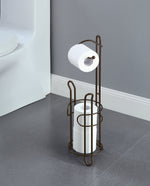 Bathroom Toilet Tissue Paper Roll Storage Holder Stand with Reserve, The Reserve Area Has Enough Space to Store Mega Rolls