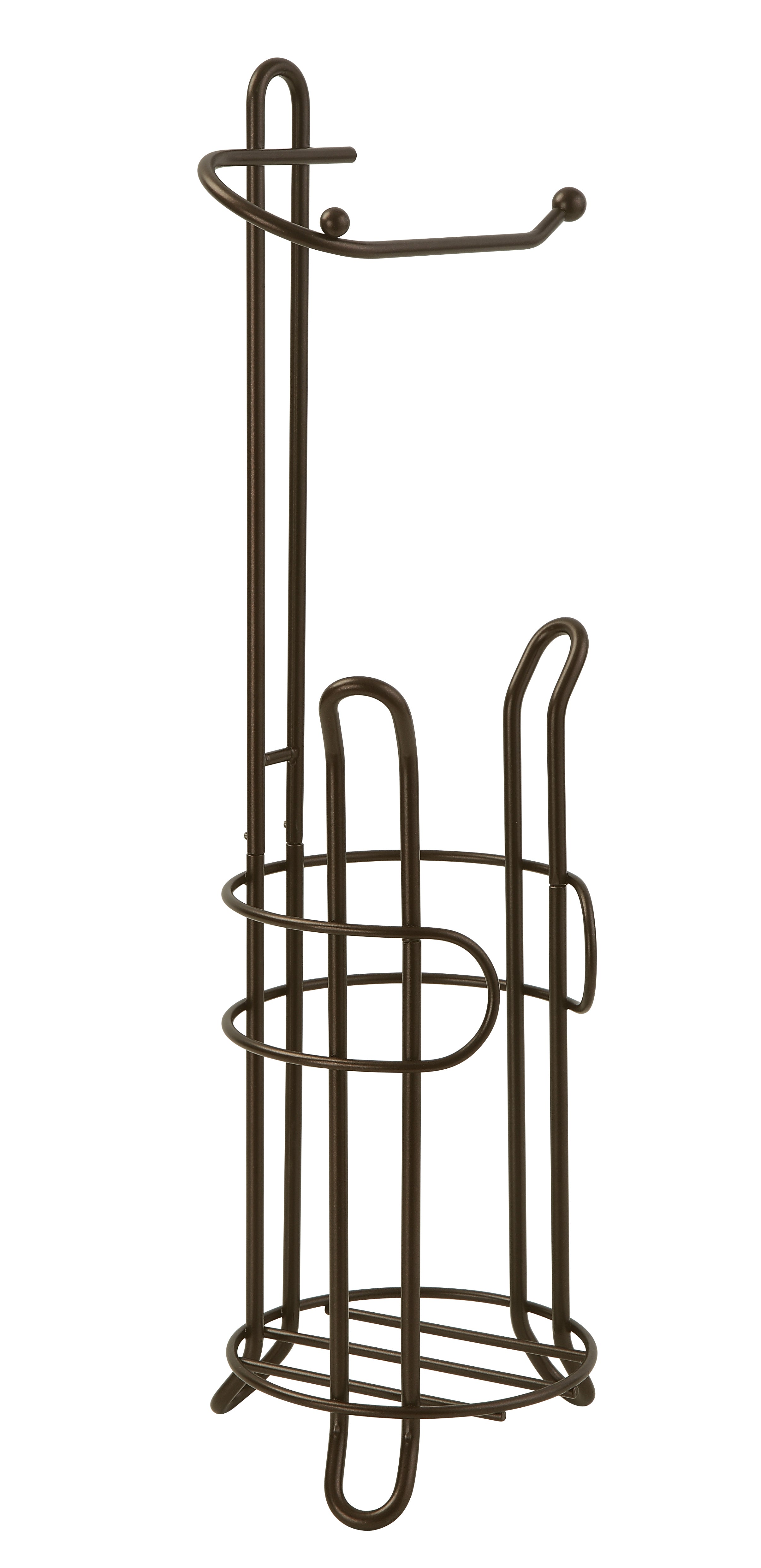 Bathroom Toilet Tissue Paper Roll Storage Holder Stand with Reserve, The Reserve Area Has Enough Space to Store Mega Rolls