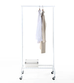 Durable Compact Rolling Garment Rack with Shelf