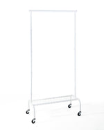 Durable Compact Rolling Garment Rack with Shelf