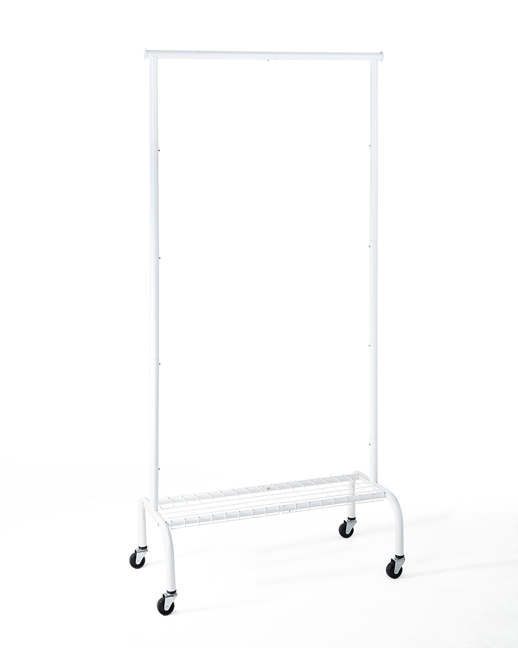 Durable Compact Rolling Garment Rack with Shelf