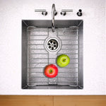 SunnyPoint 304 Stainless Steel Sink Protector Rack With Rear Drain Hole – Rust-Resistant Grid for Kitchen Sink Bottom, Scratch Prevention - Rear Drain Hole Required