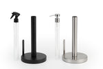 Heavy Weighted Paper Towel Holder Stand Dispenser Built-in Spray/Pump Bottle