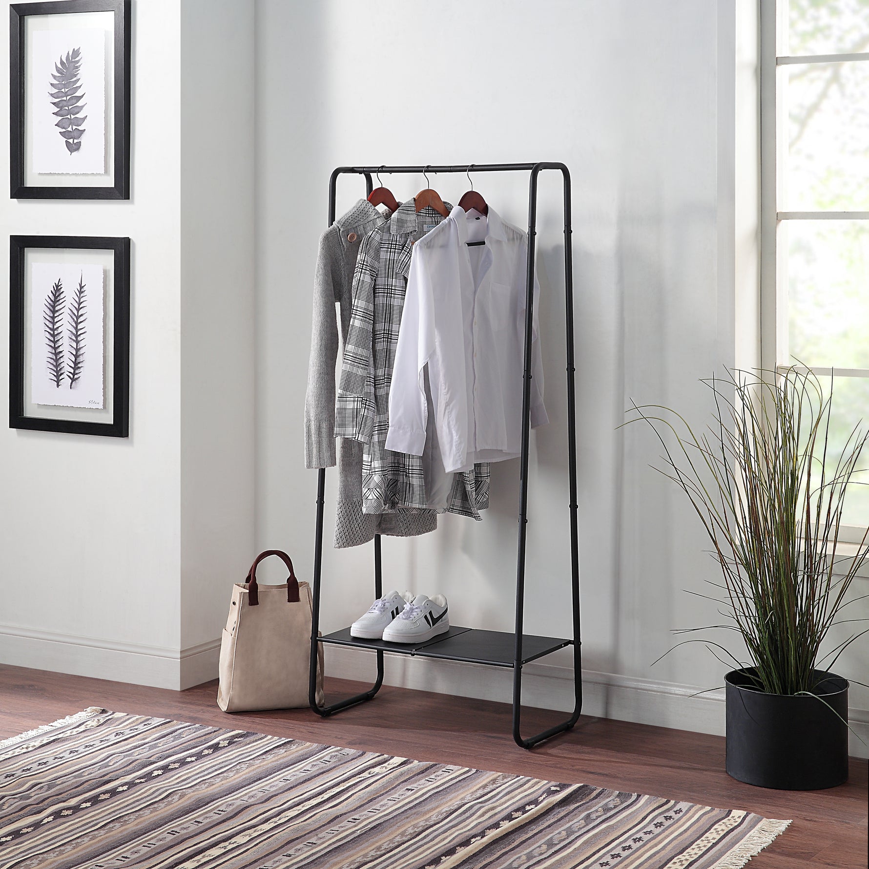 Freestanding Clothes Garment Rack, Organizer Closet