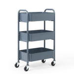 3-Tier Delicate Compact Rolling Metal Storage Organizer - Mobile Utility Cart Kitchen/Under Desk Cart with Caster Wheels