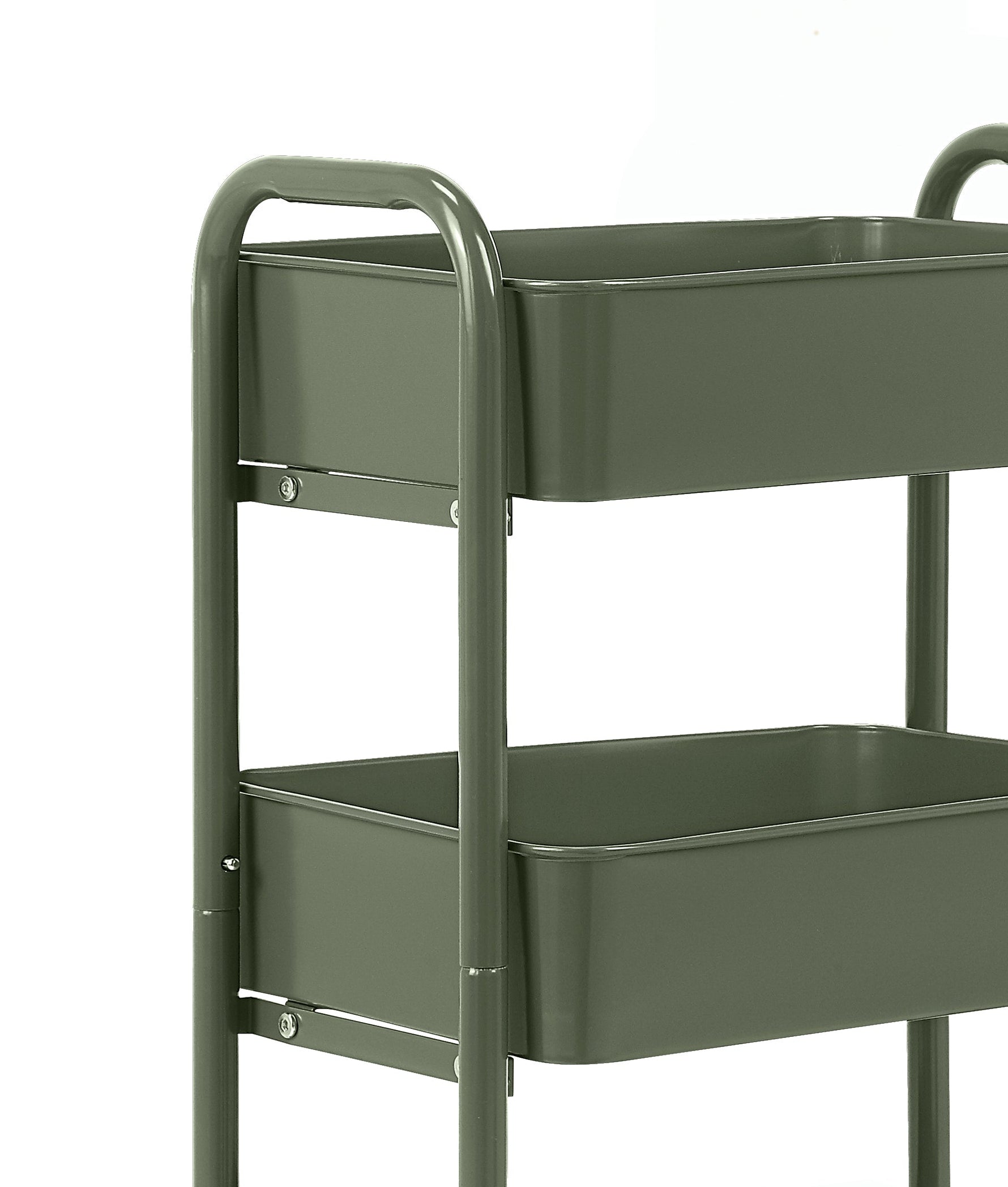 3-Tier Delicate Compact Rolling Metal Storage Organizer - Mobile Utility Cart Kitchen/Under Desk Cart with Caster Wheels