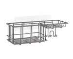 Classic Wall Mounted Shower Caddy Organizer Basket Shelf With Removable Adhesive Hook. No Drilling Needed