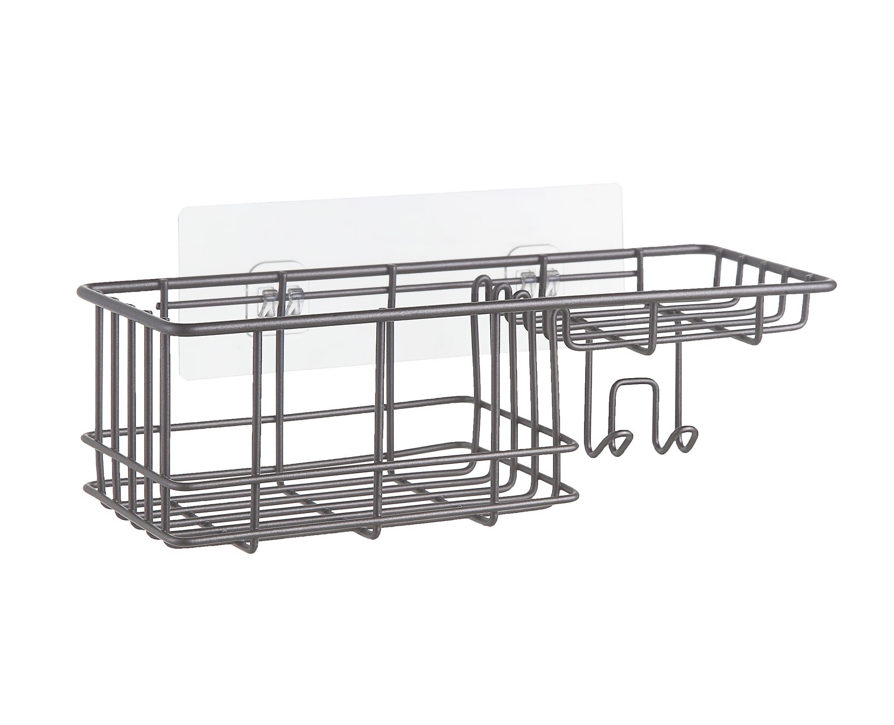 Classic Wall Mounted Shower Caddy Organizer Basket Shelf With Removable Adhesive Hook. No Drilling Needed