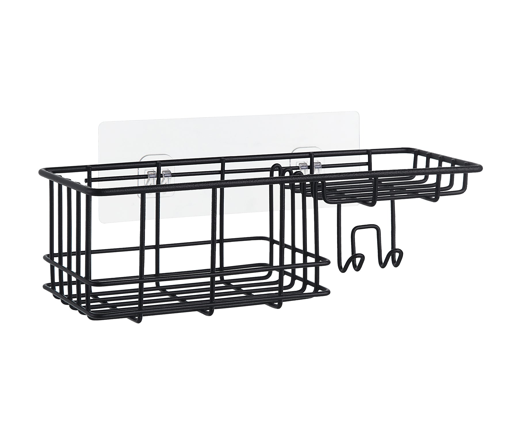 Classic Wall Mounted Shower Caddy Organizer Basket Shelf With Removable Adhesive Hook. No Drilling Needed