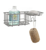 Classic Wall Mounted Shower Caddy Organizer Basket Shelf With Removable Adhesive Hook. No Drilling Needed