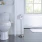 Bathroom Free Standing Toilet Tissue Paper Roll Holder Stand with Reserve Function, Chrome Finish