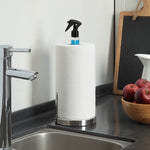 Heavy Weighted Paper Towel Holder Stand Dispenser Built-in Spray/Pump Bottle