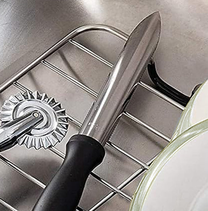 SunnyPoint 304 Stainless Steel Sink Protector Rack – Rust-Resistant Grid for Kitchen Sink Bottom, Scratch Prevention, Drainage Support – Fits Sinks 10.75" x 12.4", Center Drain Hole Required