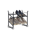 SunnyPoint Expandable & Stackable 2-Tier Shoe Rack – Adjustable Shoe Organizer for Entryway, Closet or Bedroom, Holds 4 to 8 Pairs, Space-Saving Metal Shoe Storage Shelf