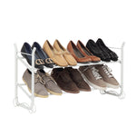 SunnyPoint Expandable & Stackable 2-Tier Shoe Rack – Adjustable Shoe Organizer for Entryway, Closet or Bedroom, Holds 4 to 8 Pairs, Space-Saving Metal Shoe Storage Shelf