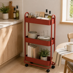 SunnyPoint Slim Rolling Storage Cart, 3 Tier Bathroom Storage Organizer Bathroom, Laundry Utility Cart