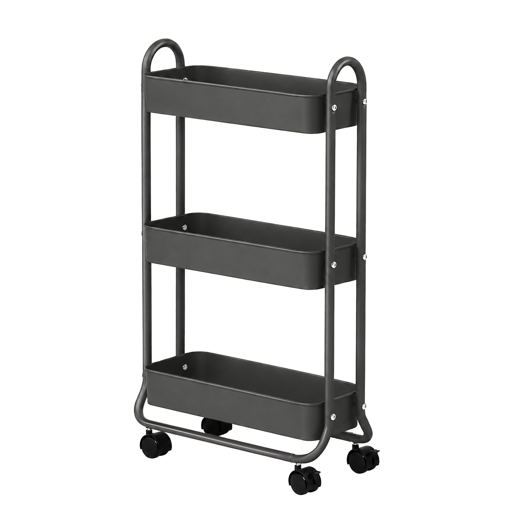 SunnyPoint Slim Rolling Storage Cart, 3 Tier Bathroom Storage Organizer Bathroom, Laundry Utility Cart