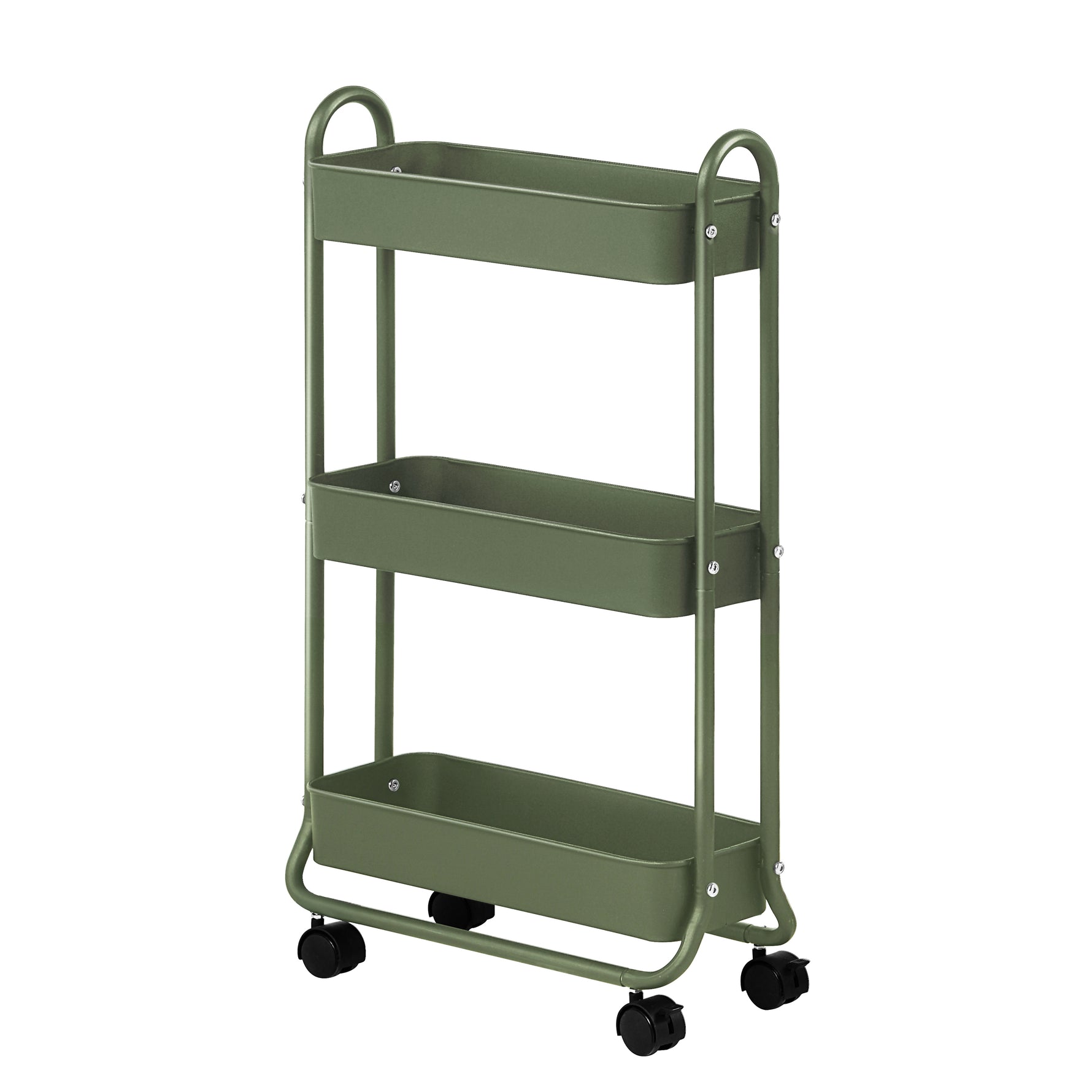 SunnyPoint Slim Rolling Storage Cart, 3 Tier Bathroom Storage Organizer Bathroom, Laundry Utility Cart