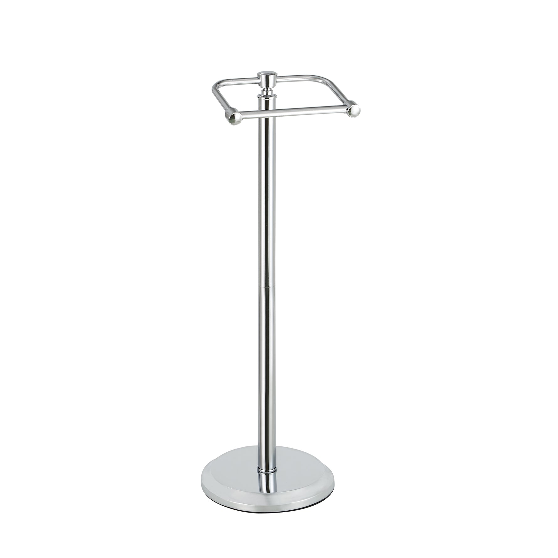 SunnyPoint Free Standing Toilet Paper Holder with Weighted Base, Bathroom Tissue Roll Stand, Holds Jumbo & Standard Rolls, Freestanding Toilet Paper Stand for Bathroom, Compact Storage Organizer