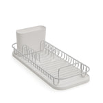 SunnyPoint 304 Stainless Steel NeverRust Compact Dish Drying Rack with Utensil Holder & Removable Drain Tray, Rustproof Small Dish Rack for Kitchen Countertop or Over Sink