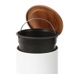 Round Trash Can with Acacia Lid, 0.8 Gal