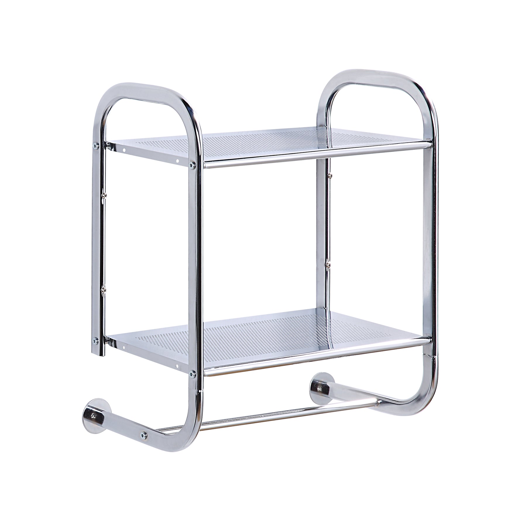 Wall Mount 2-Tier Shelf with Towel Bars